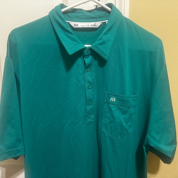 Travis Mathew Green Short Sleeve Men’s Polo Shirt Chest Pocket Sz XL - Picture 3 of 11